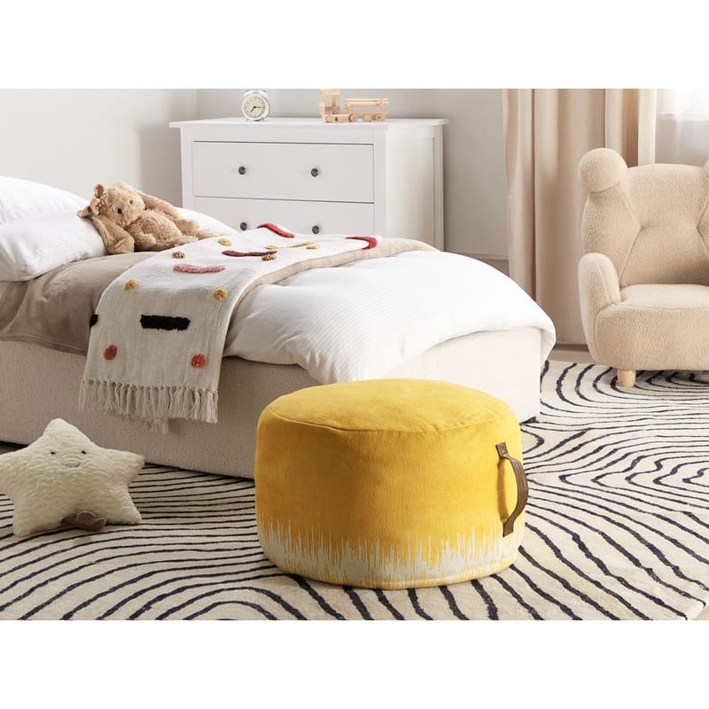 Puff Kawai - Gul, Vit - Möbler - Vardagsrum - Stolar & sittmöbler - Sittpuff