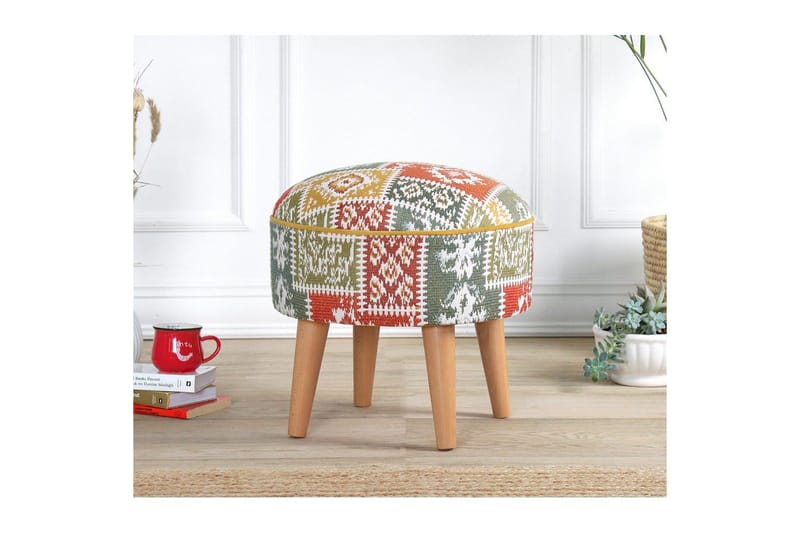 Puff Keliorbury Vit - Vit - Möbler - Vardagsrum - Stolar & sittmöbler - Sittpuff