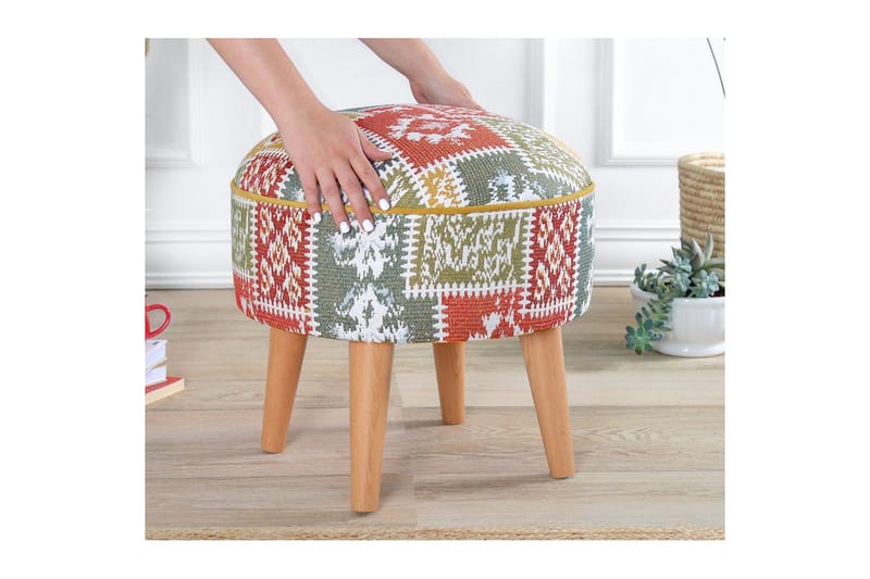 Puff Keliorbury Vit - Vit - Möbler - Vardagsrum - Stolar & sittmöbler - Sittpuff