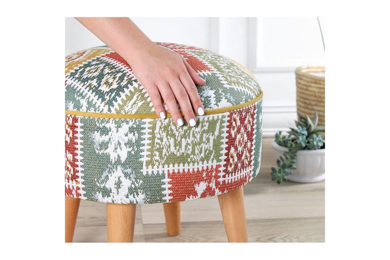 Puff Keliorbury Vit - Vit - Möbler - Vardagsrum - Stolar & sittmöbler - Sittpuff