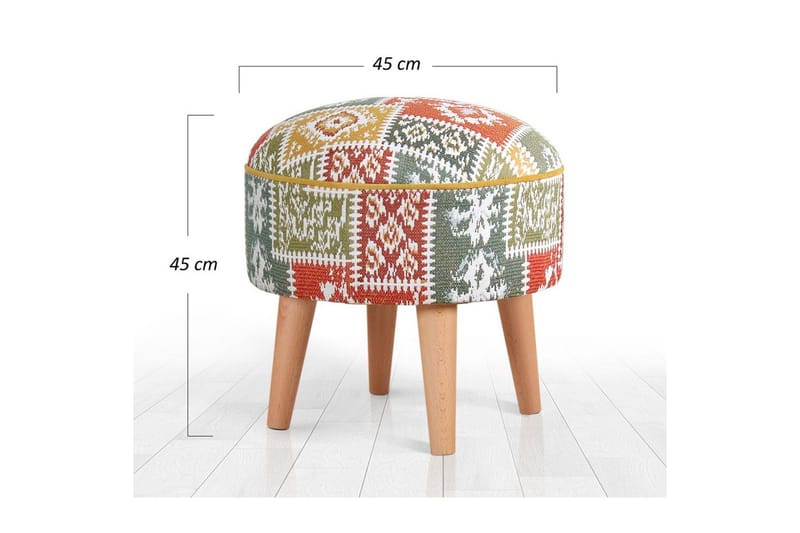 Puff Keliorbury Vit - Vit - Möbler - Vardagsrum - Stolar & sittmöbler - Sittpuff