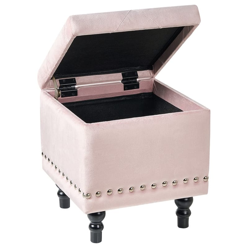 Puff Loretto - Rosa, Svart - Möbler - Vardagsrum - Stolar & sittmöbler - Sittpuff