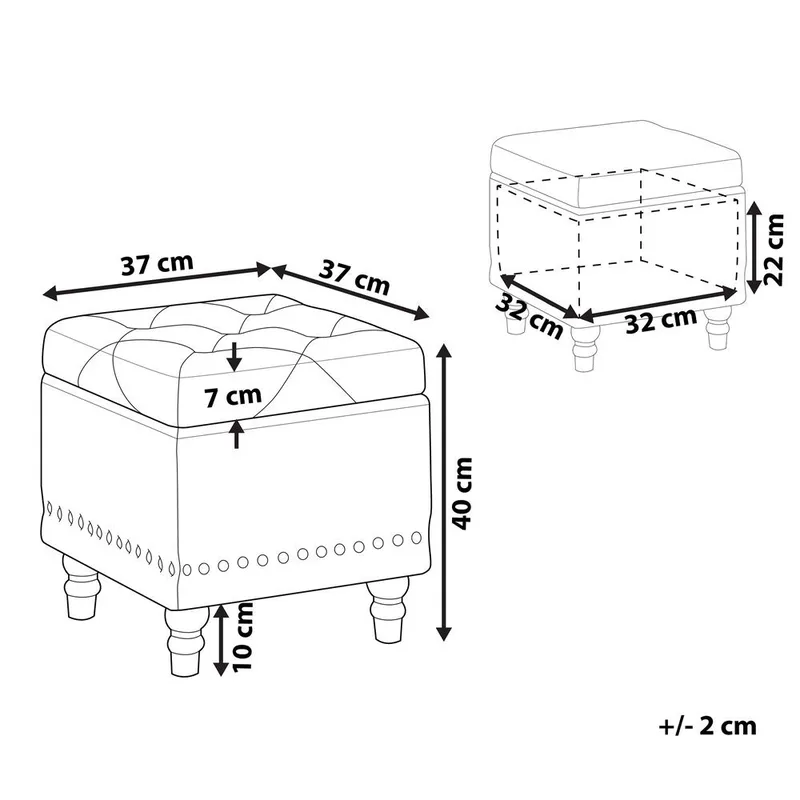 Puff Loretto - Rosa, Svart - Möbler - Vardagsrum - Stolar & sittmöbler - Sittpuff
