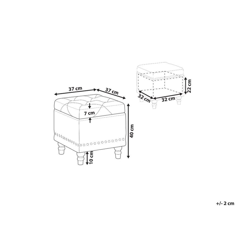 Puff Loretto - Svart - Möbler - Vardagsrum - Stolar & sittmöbler - Sittpuff