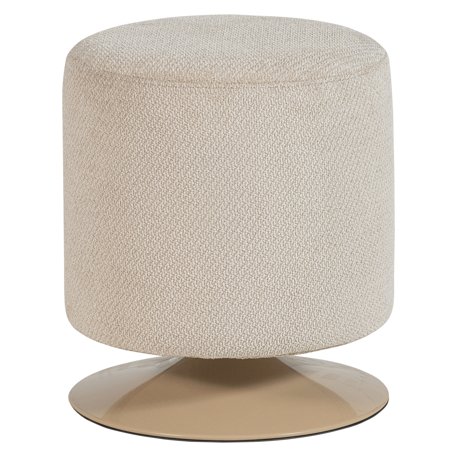 puff med snurrfot islen 39 cm rund - beige