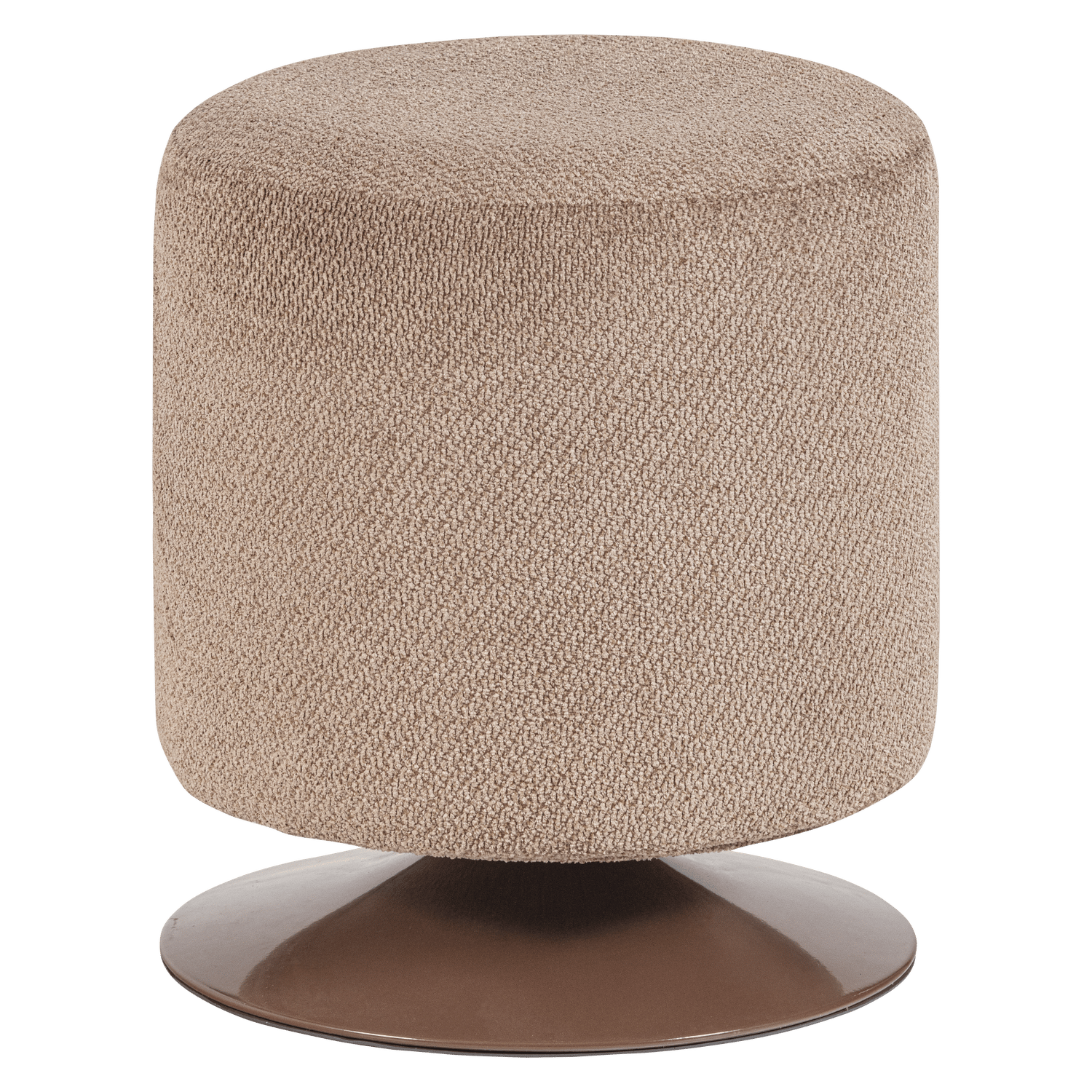 puff med snurrfot islen 39 cm rund - brun