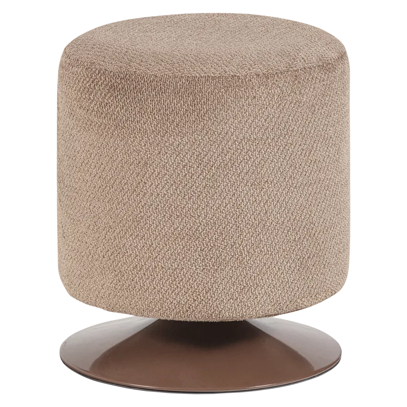 Puff med snurrfot Islen 39 cm Rund, Brun