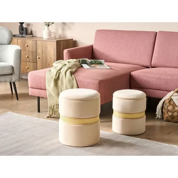 Puff Medford 2-pack - Beige - Möbler - Vardagsrum - Stolar & sittmöbler - Sittpuff