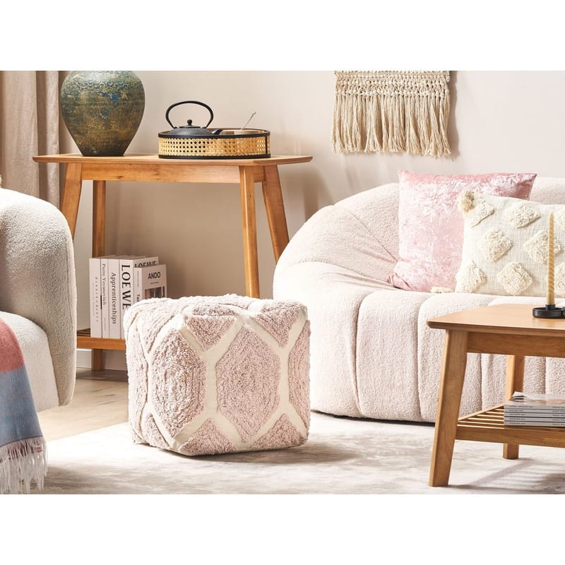 Puff Rojhan - Beige, Rosa - Möbler - Vardagsrum - Stolar & sittmöbler - Sittpuff