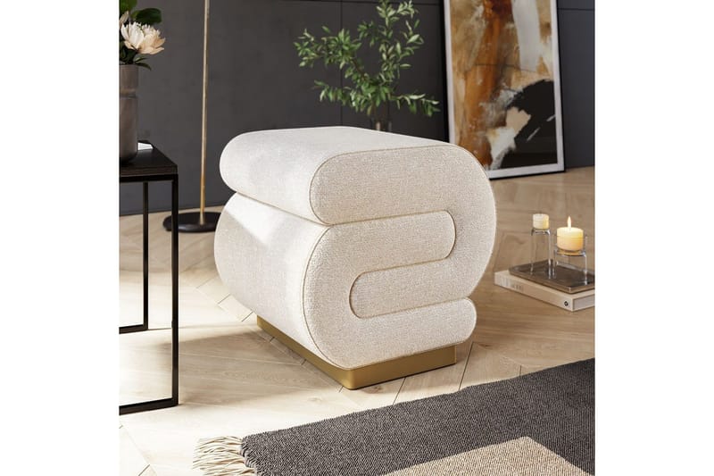 Puff Sanina Grädde - Cremevit - Möbler - Vardagsrum - Stolar & sittmöbler - Sittpuff