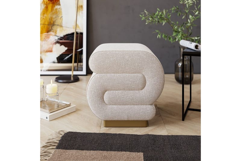 Puff Sanina Grädde - Cremevit - Möbler - Vardagsrum - Stolar & sittmöbler - Sittpuff