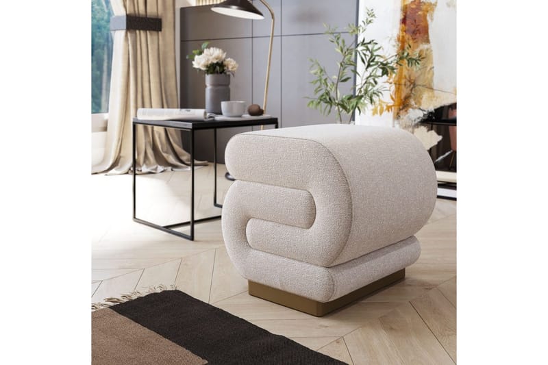 Puff Sanina Grädde - Cremevit - Möbler - Vardagsrum - Stolar & sittmöbler - Sittpuff