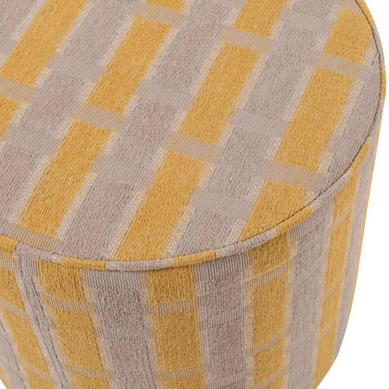 Puff Sarli 46 cm Rund - Taupe/Gul - Möbler - Vardagsrum - Stolar & sittmöbler - Sittpuff