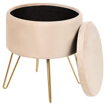 Puff Silas - Beige, guld - Möbler - Vardagsrum - Stolar & sittmöbler - Sittpuff