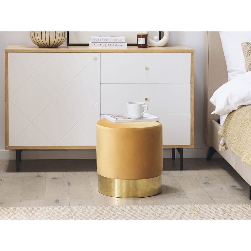 Puff Sophia - Gul, Guld - Möbler - Vardagsrum - Stolar & sittmöbler - Sittpuff