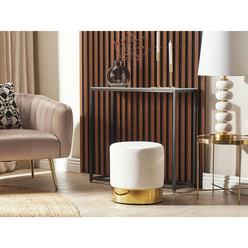 Puff Sophia - Vitt, guld - Möbler - Vardagsrum - Stolar & sittmöbler - Sittpuff