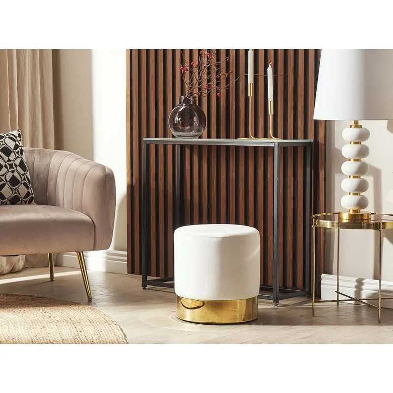 Puff Sophia - Vitt, guld - Möbler - Vardagsrum - Stolar & sittmöbler - Sittpuff