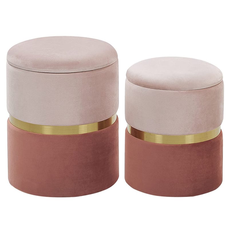 Puff Wichita 2-pack, Rosa, guld
