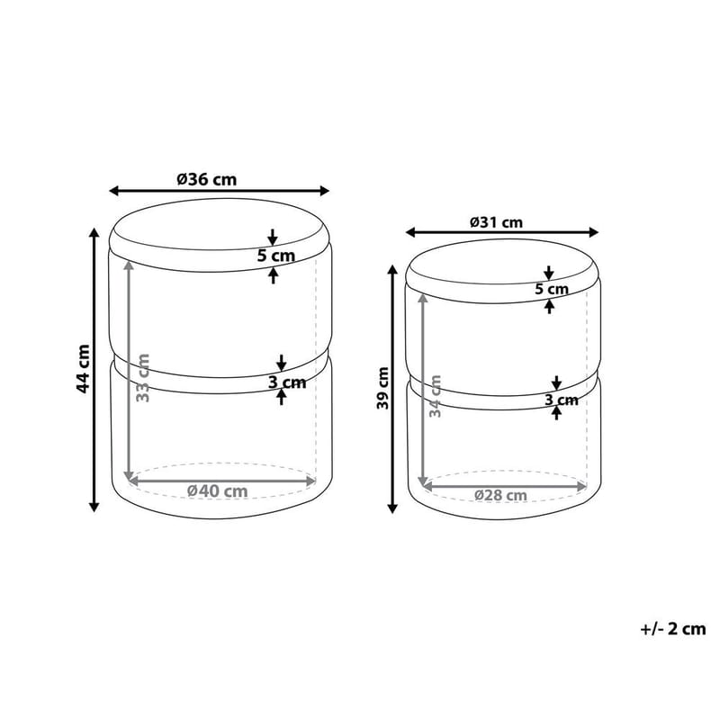 Puff Wichita 2-pack - Rosa, guld - Möbler - Vardagsrum - Stolar & sittmöbler - Sittpuff