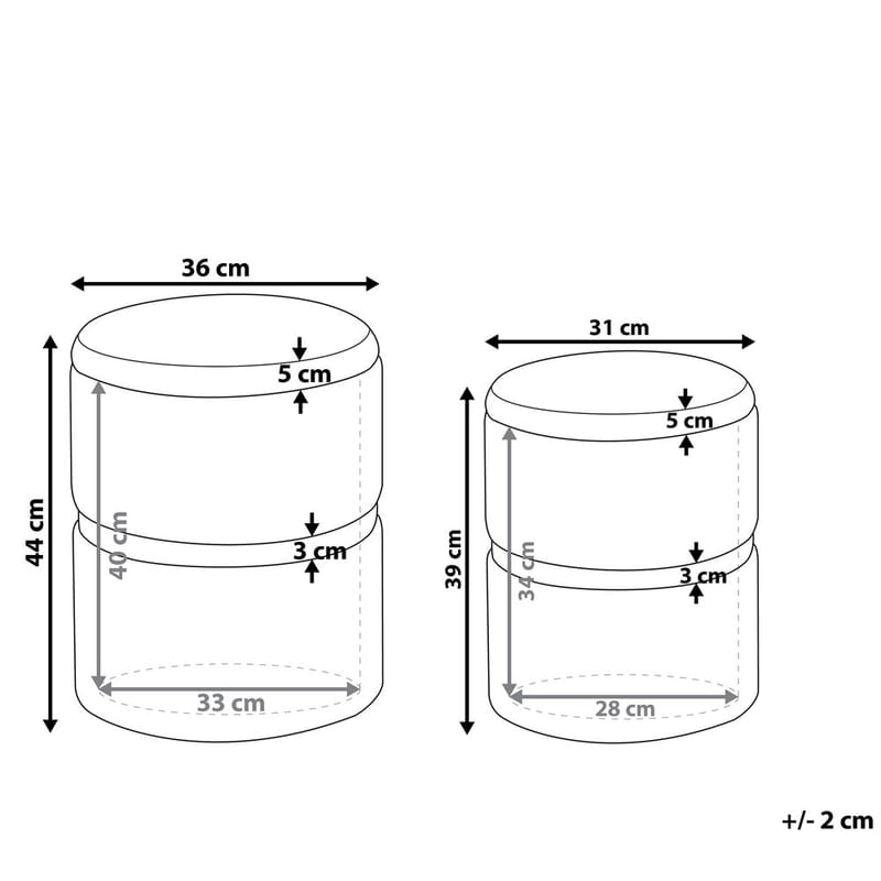 Puff Wichita 2-pack - Brun, Guld - Möbler - Vardagsrum - Stolar & sittmöbler - Sittpuff