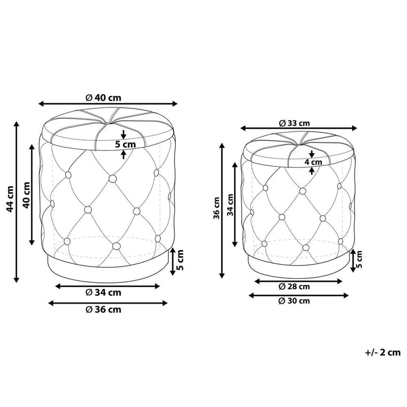 Puff Pueblo 2-pack - Taupe, Grå, Guld - Möbler - Vardagsrum - Stolar & sittmöbler - Sittpuff
