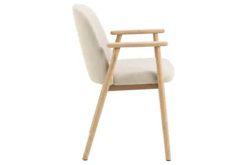Reciclar Matstol i Bouclé med armstöd i ek trä - Beige - Möbler - Vardagsrum - Stolar & sittmöbler - Karmstolar