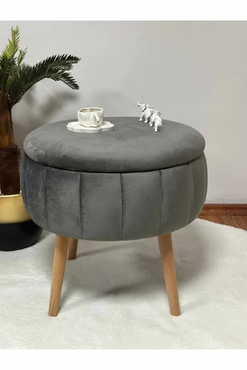 Retzow Sittpuff med förvaring 45 cm - Antracit - Möbler - Vardagsrum - Stolar & sittmöbler - Sittpuff