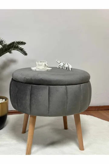 Retzow Sittpuff med förvaring 45 cm - Antracit - Möbler - Vardagsrum - Stolar & sittmöbler - Sittpuff