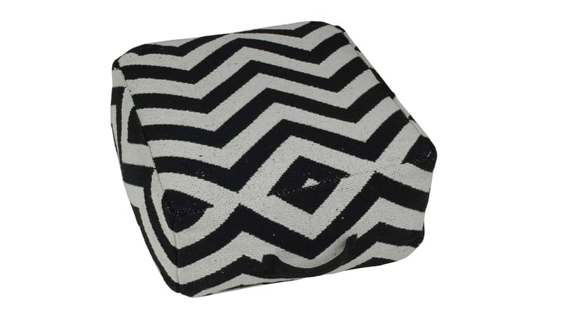 Revano Puff med handtag 50 cm - Svart/Vit - Möbler - Vardagsrum - Stolar & sittmöbler - Sittpuff