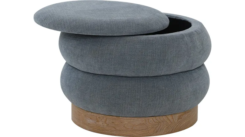 Selvaro Puff med förvaring 50 cm Rund - Blå - Möbler - Vardagsrum - Stolar & sittmöbler - Sittpuff