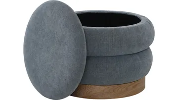 Selvaro Puff med förvaring 50 cm Rund - Blå - Möbler - Vardagsrum - Stolar & sittmöbler - Sittpuff