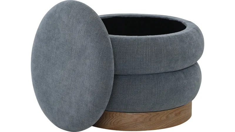 Selvaro Puff med förvaring 50 cm Rund - Blå - Möbler - Vardagsrum - Stolar & sittmöbler - Sittpuff