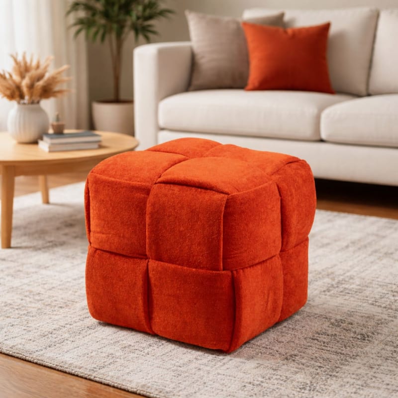 Senora Sittpuff 43 cm - Orange - Möbler - Vardagsrum - Stolar & sittmöbler - Sittpuff