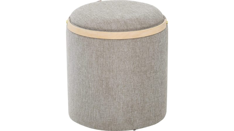 Serano Puff med trähandtag 40 cm Rund - Grå - Möbler - Vardagsrum - Stolar & sittmöbler - Sittpuff