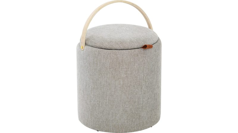 Serano Puff med trähandtag 40 cm Rund - Grå - Möbler - Vardagsrum - Stolar & sittmöbler - Sittpuff