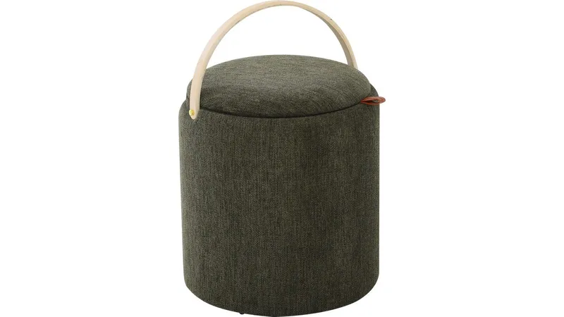 Serano Puff med trähandtag 40 cm Rund - Grön - Möbler - Vardagsrum - Stolar & sittmöbler - Sittpuff