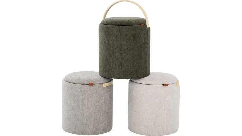 Serano Puff med trähandtag 40 cm Rund - Grön - Möbler - Vardagsrum - Stolar & sittmöbler - Sittpuff