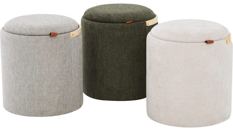 Serano Puff med trähandtag 40 cm Rund - Beige - Möbler - Vardagsrum - Stolar & sittmöbler - Sittpuff