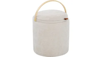 Serano Puff med trähandtag 40 cm Rund - Beige - Möbler - Vardagsrum - Stolar & sittmöbler - Sittpuff