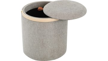 Serano Puff med trähandtag 40 cm Rund - Grå - Möbler - Vardagsrum - Stolar & sittmöbler - Sittpuff