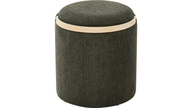 Serano Puff med trähandtag 40 cm Rund - Grön - Möbler - Vardagsrum - Stolar & sittmöbler - Sittpuff