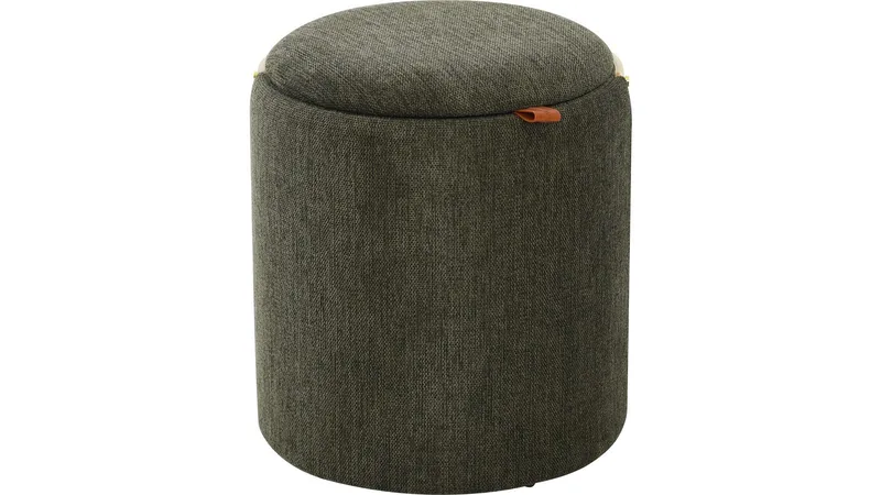 Serano Puff med trähandtag 40 cm Rund, Grön