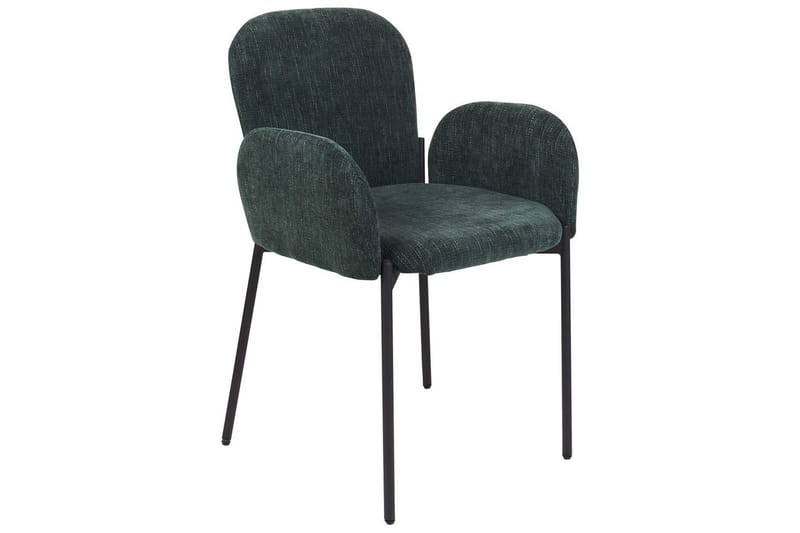 Set med 2 matstolar Albee - Grön, Svart - Möbler - Vardagsrum - Stolar & sittmöbler - Karmstolar