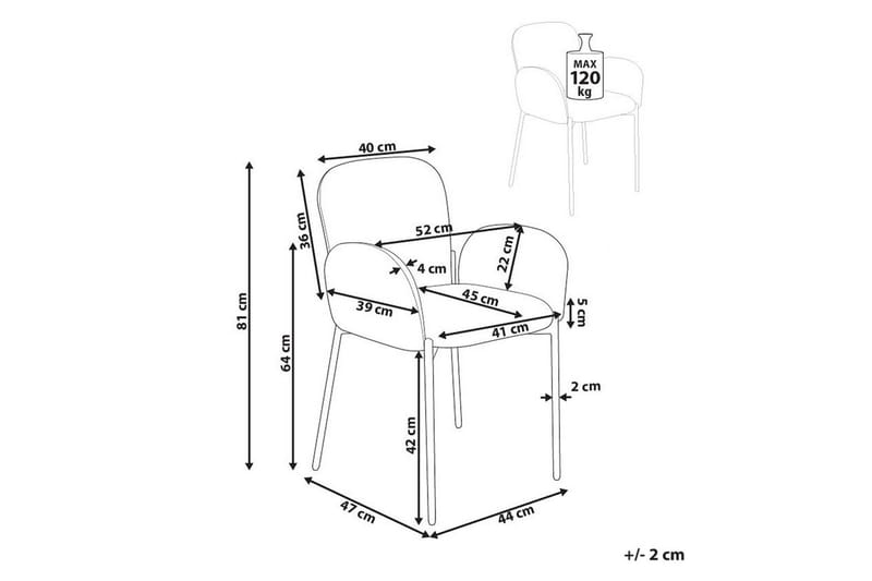 Set med 2 matstolar Albee - Grön, Svart - Möbler - Vardagsrum - Stolar & sittmöbler - Karmstolar