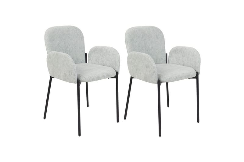 Set med 2 matstolar Albee, Mintgrön, Svart