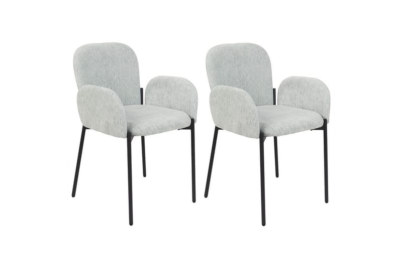 Set med 2 matstolar Albee - Mintgrön, Svart - Möbler - Vardagsrum - Stolar & sittmöbler - Karmstolar
