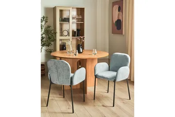 Set med 2 matstolar Albee - Mintgrön, Svart - Möbler - Vardagsrum - Stolar & sittmöbler - Karmstolar