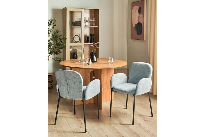 Set med 2 matstolar Albee - Mintgrön, Svart - Möbler - Vardagsrum - Stolar & sittmöbler - Karmstolar