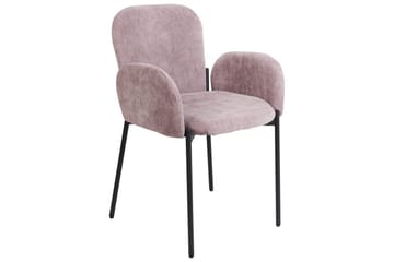 Set med 2 matstolar Albee - Rosa, Svart - Möbler - Vardagsrum - Stolar & sittmöbler - Karmstolar
