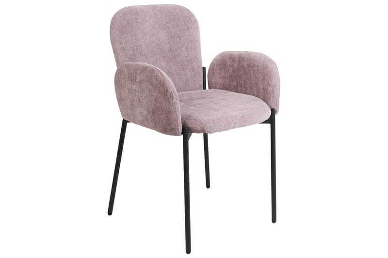 Set med 2 matstolar Albee - Rosa, Svart - Möbler - Vardagsrum - Stolar & sittmöbler - Karmstolar